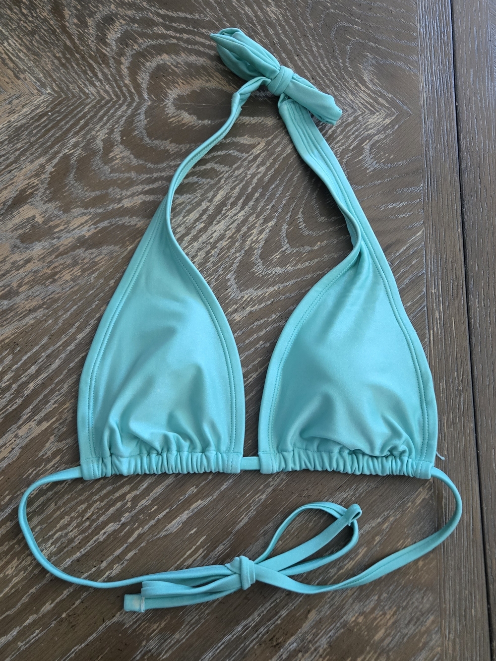 Turquoise Halter Triangle Bikini Top Size Small